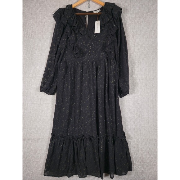 Moon River Dresses & Skirts - Moon River Black Midi Dress with Gold Speckle